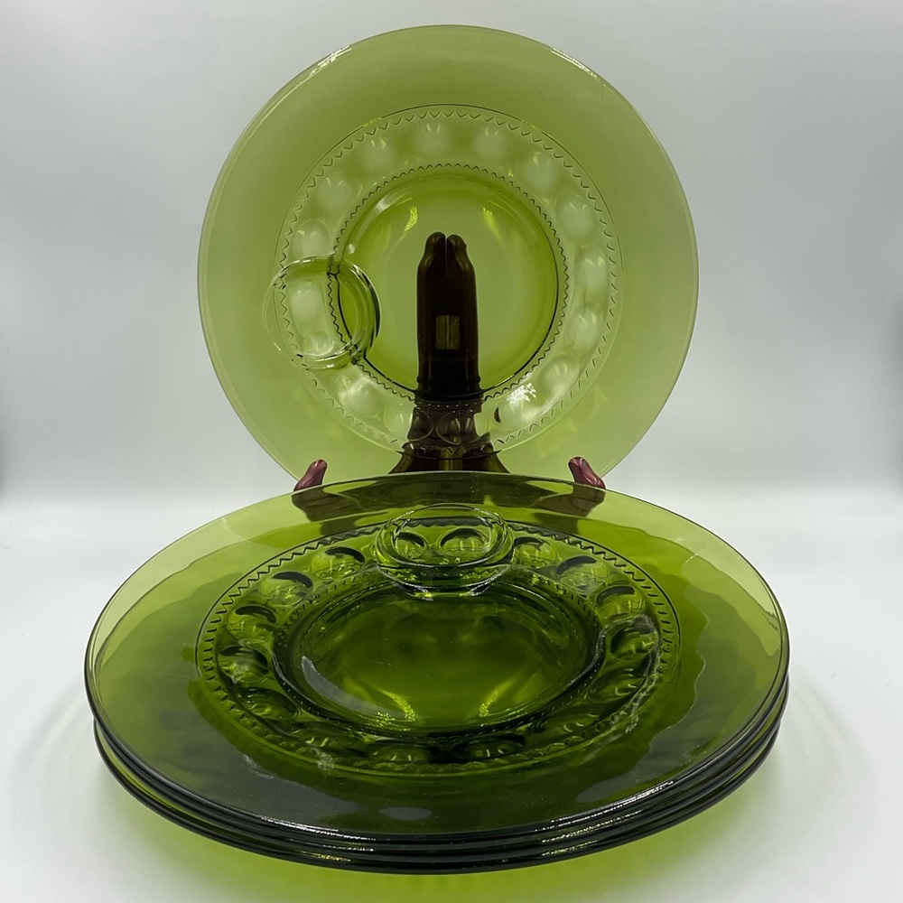 Vintage Color Crown Green Snack Plates Set of 4 by Colony